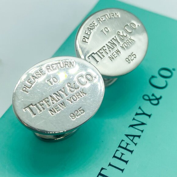 Tiffany and Co sterling silver return oval cufflinks - Picture 4 of 5